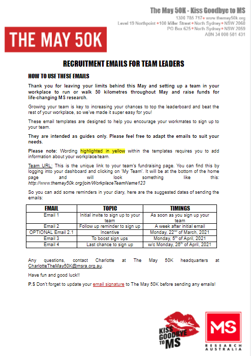 Workplace - Email Templates - Team Leaders Recruitment